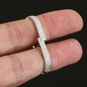 White Sapphire Double Sterling Ring
